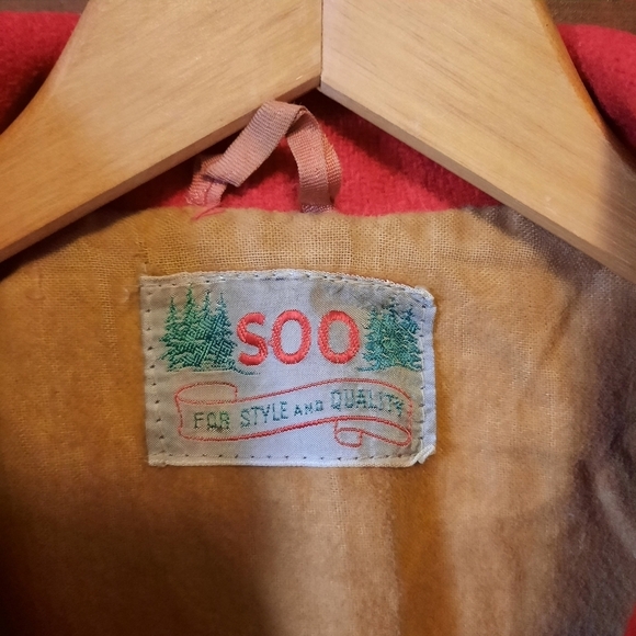 Vintage 1960s Soo wool red knit insulated full metal zipper hunting field coat - Picture 14 of 15